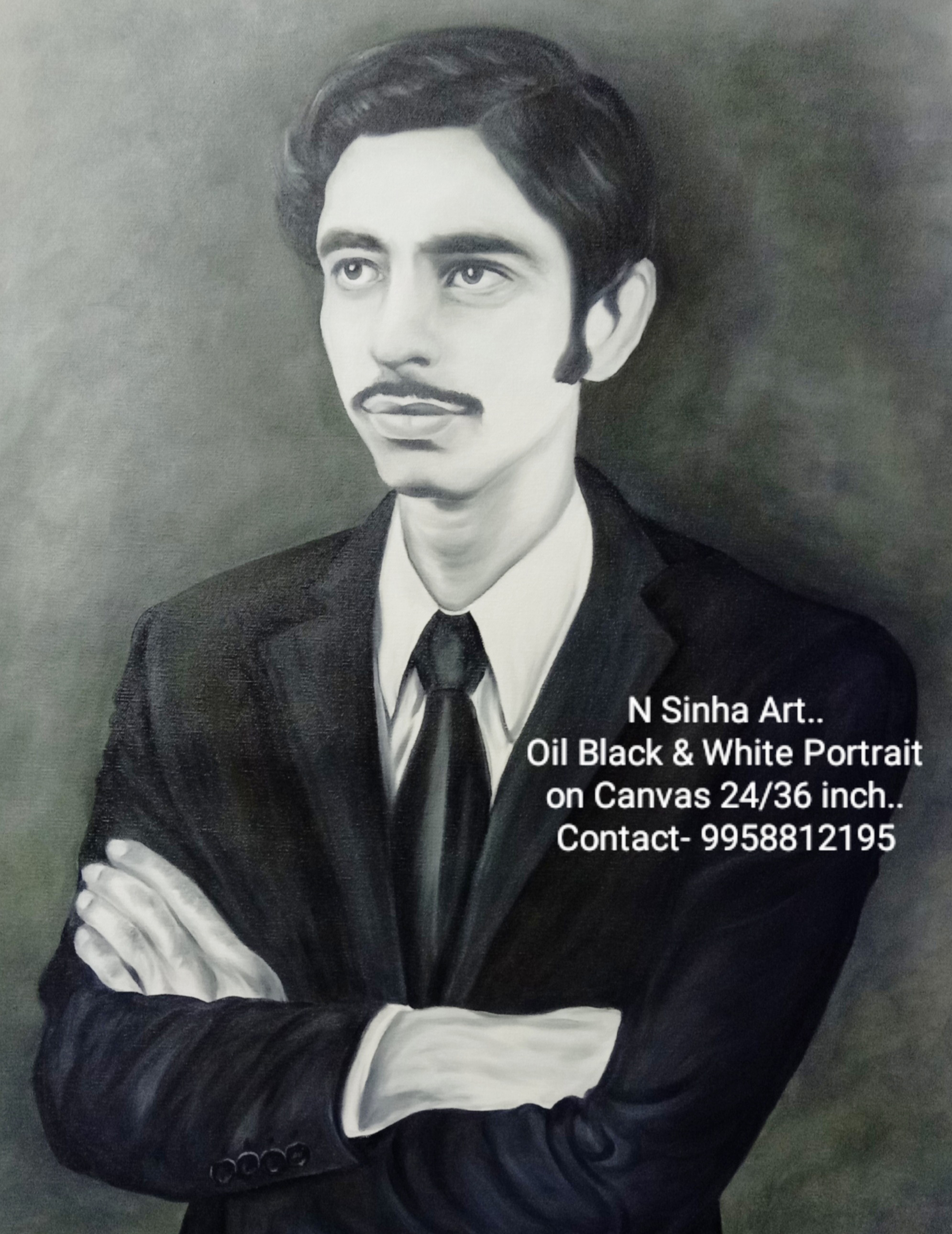 Oil Black & White Portrait